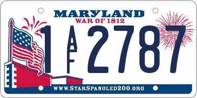 MD license plate 1AF2787