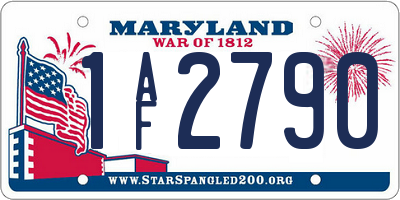 MD license plate 1AF2790