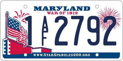 MD license plate 1AF2792