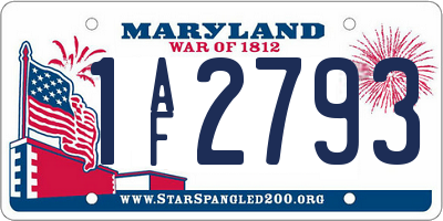 MD license plate 1AF2793