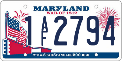 MD license plate 1AF2794