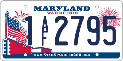 MD license plate 1AF2795