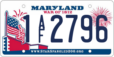MD license plate 1AF2796