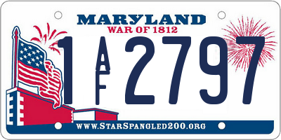 MD license plate 1AF2797