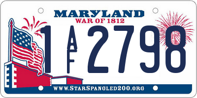 MD license plate 1AF2798