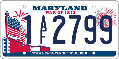 MD license plate 1AF2799