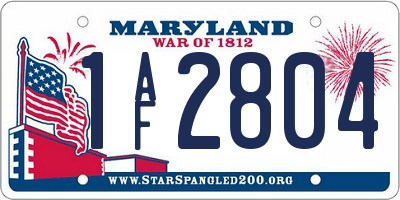 MD license plate 1AF2804