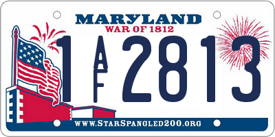 MD license plate 1AF2813