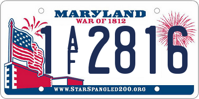 MD license plate 1AF2816