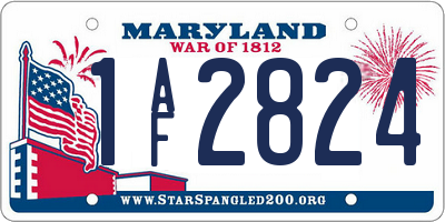 MD license plate 1AF2824
