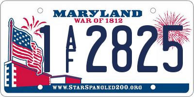 MD license plate 1AF2825