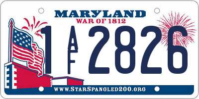 MD license plate 1AF2826