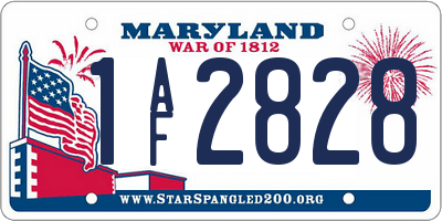 MD license plate 1AF2828