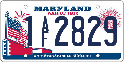 MD license plate 1AF2829