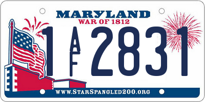 MD license plate 1AF2831