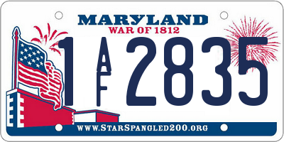 MD license plate 1AF2835