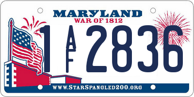 MD license plate 1AF2836