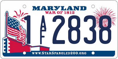 MD license plate 1AF2838