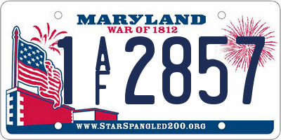 MD license plate 1AF2857