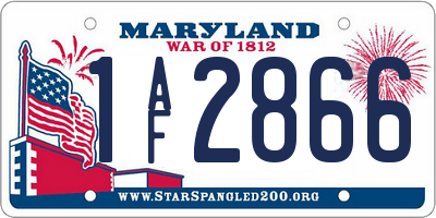 MD license plate 1AF2866