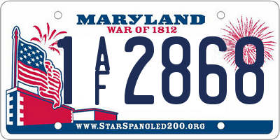 MD license plate 1AF2868