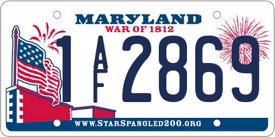 MD license plate 1AF2869