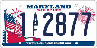 MD license plate 1AF2877
