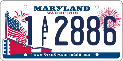 MD license plate 1AF2886