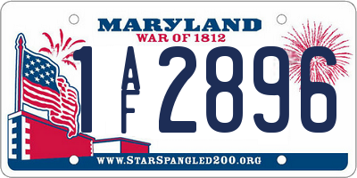MD license plate 1AF2896