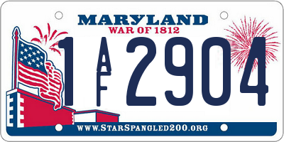 MD license plate 1AF2904