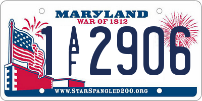 MD license plate 1AF2906