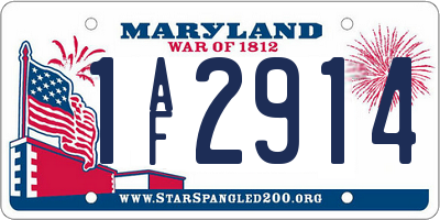 MD license plate 1AF2914