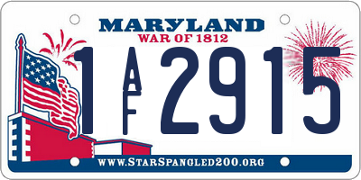 MD license plate 1AF2915