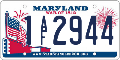 MD license plate 1AF2944