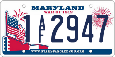 MD license plate 1AF2947
