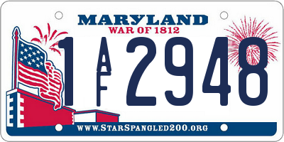 MD license plate 1AF2948