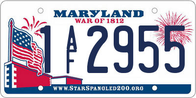 MD license plate 1AF2955