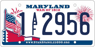 MD license plate 1AF2956