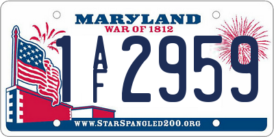 MD license plate 1AF2959