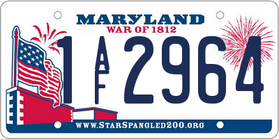 MD license plate 1AF2964