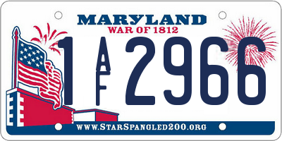 MD license plate 1AF2966