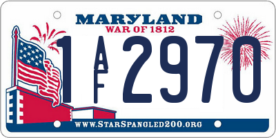 MD license plate 1AF2970