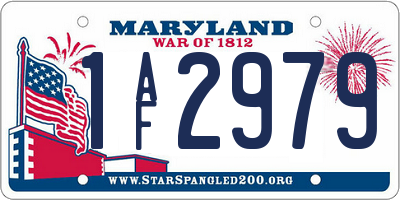 MD license plate 1AF2979