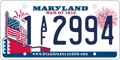 MD license plate 1AF2994