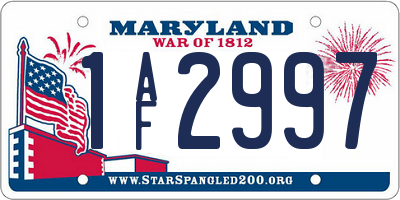 MD license plate 1AF2997