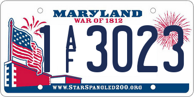 MD license plate 1AF3023