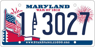 MD license plate 1AF3027