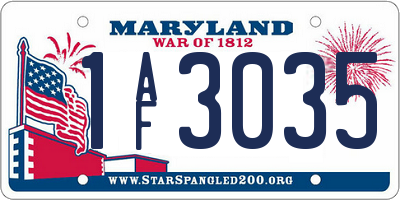 MD license plate 1AF3035