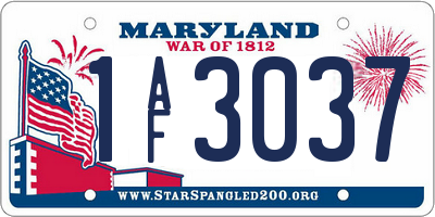 MD license plate 1AF3037