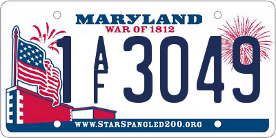 MD license plate 1AF3049